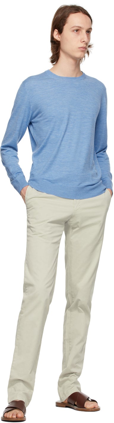 Isaia Blue Merino Sweater