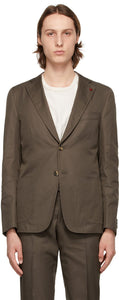 Isaia Brown Capri Blazer - Isaia Brown Capri Blazer - 이사이아 브라운 카프리 블레이저