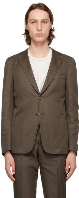 Isaia Brown Capri Blazer - Isaia Brown Capri Blazer - 이사이아 브라운 카프리 블레이저