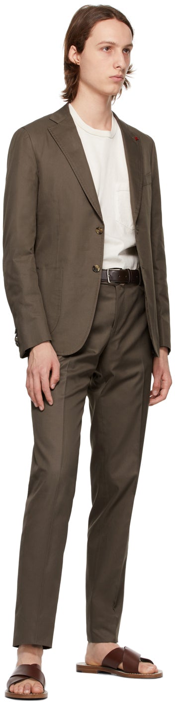 Isaia Brown Cotton Sanita Trousers