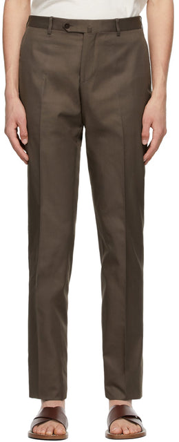 Isaia Brown Cotton Sanita Trousers - Pantalon Sanita Coton Brown Isaia - 이사이아 브라운 코튼 산타 바지