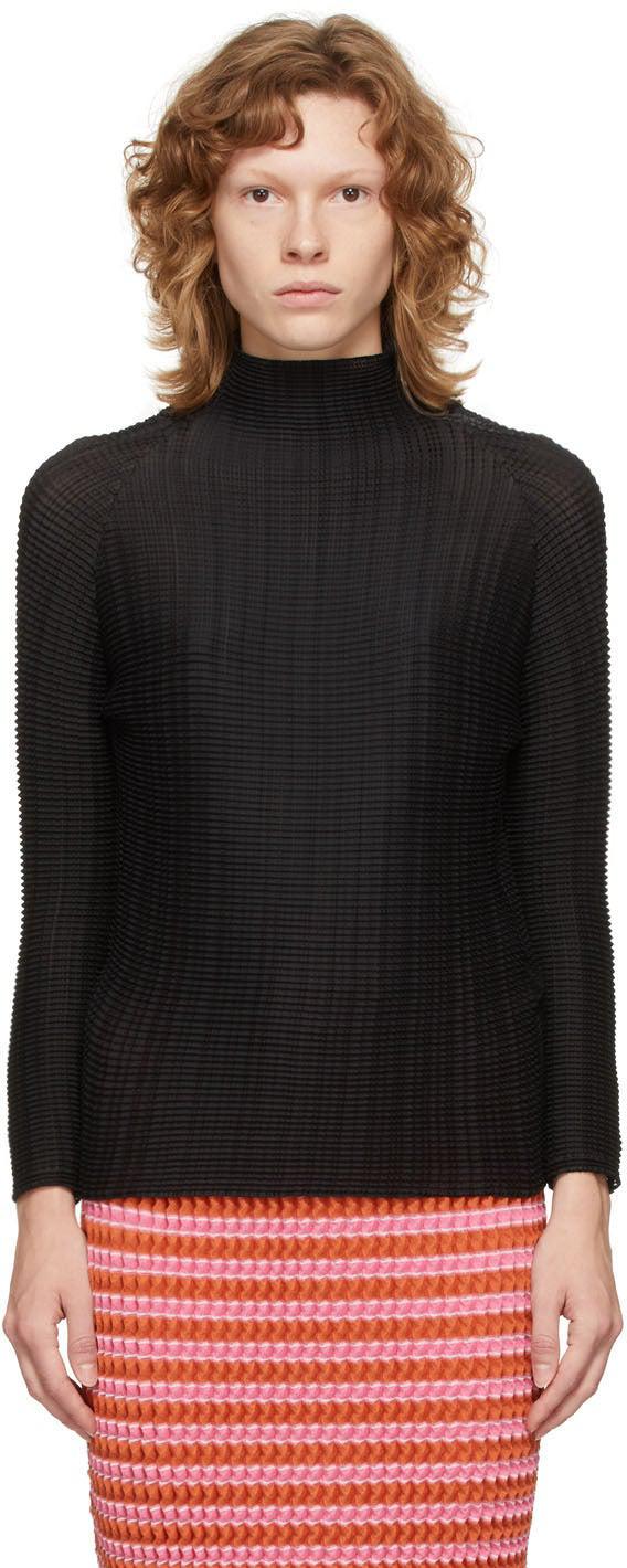 Issey Miyake Black Wooly Pleats Blouse – BlackSkinny