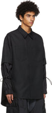 JERIH Black Detachable Shirt