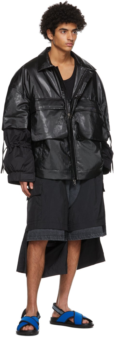 JERIH Black Detachable Shorts