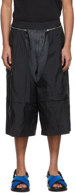 JERIH Black Detachable Shorts - Short de Jerih Noir Détachable - Jerih Black Detachable Shorts.