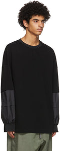 JERIH Black Detachable Sleeves Sweatshirt