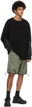 JERIH Black Detachable Sleeves Sweatshirt