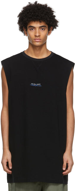 JERIH Black 'Under The Sea' Tank Top - Jerih Black 'Sous la mer' Débardeur - Jerih Black '밑 바다 탱크 탑