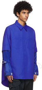 JERIH Blue Detachable Shirt