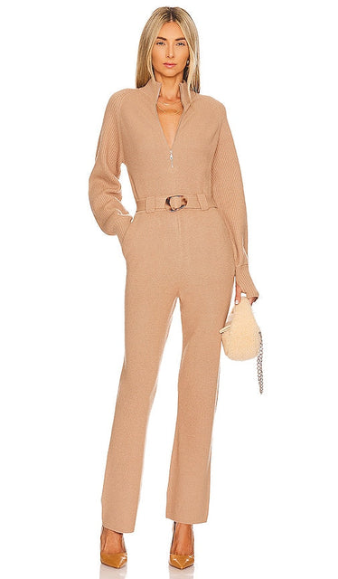 JONATHAN SIMKHAI Mallorie Jumpsuit in Tan Jonathan Simkhai Mallorie Suit en bronzage Jonathan Simkhai Mallorie连身裤