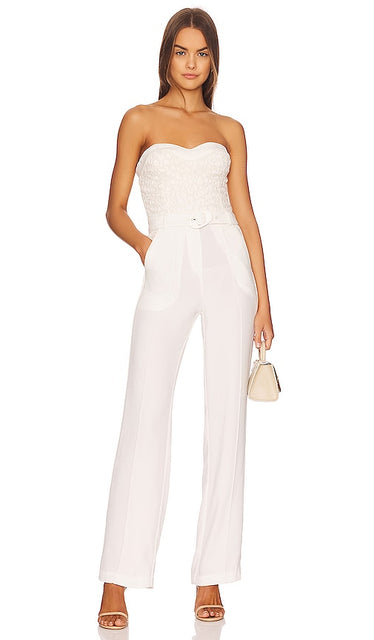 JONATHAN SIMKHAI Zaid Jumpsuit in Ivory Jonathan Simkhai Zaid Jumpsuit en ivoire 乔纳森·辛卡（Jonathan Simkhai Zaid）穿着象牙的连身裤