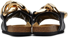 JW Anderson Black Chain Loafer Slides