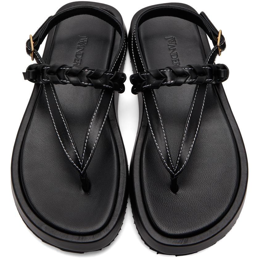 JW Anderson Black Flatform Sandals