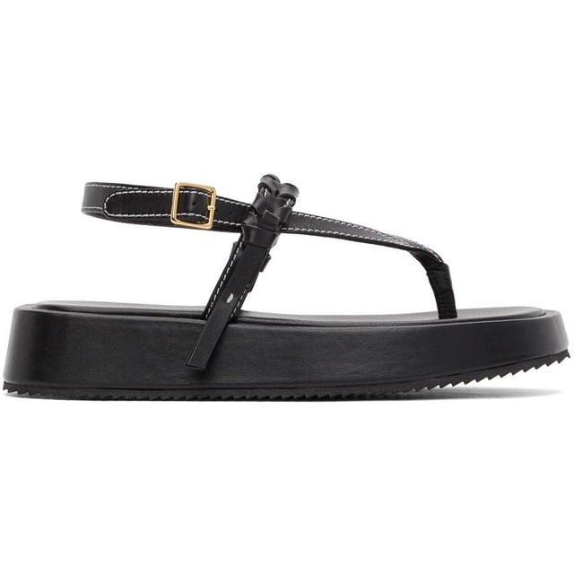 JW Anderson Black Flatform Sandals - JW Anderson Sandales à flammes noires - JW 앤더슨 블랙 플랫폼 샌들