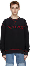 JW Anderson Black Inside-Out Contrast Sweatshirt - Sweat-shirt de contraste à l'intérieur de JW Anderson noir - JW Anderson Black Antern't Actrast Sweatsir.