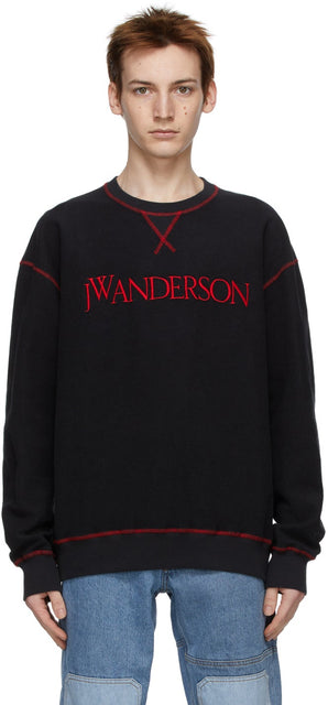 JW Anderson Black Inside-Out Contrast Sweatshirt - Sweat-shirt de contraste à l'intérieur de JW Anderson noir - JW Anderson Black Antern't Actrast Sweatsir.