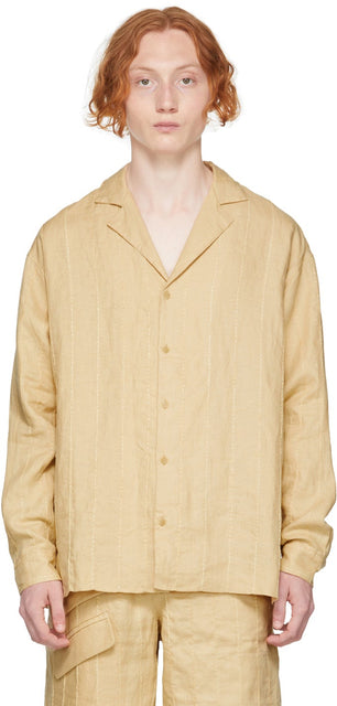 Jacquemus Beige 'La Chemise Raphia' Shirt - T-shirt Jacqueumus Beige 'La Chemise Raphia' - Jacquemus 베이지의 La Chemise Raphia '셔츠