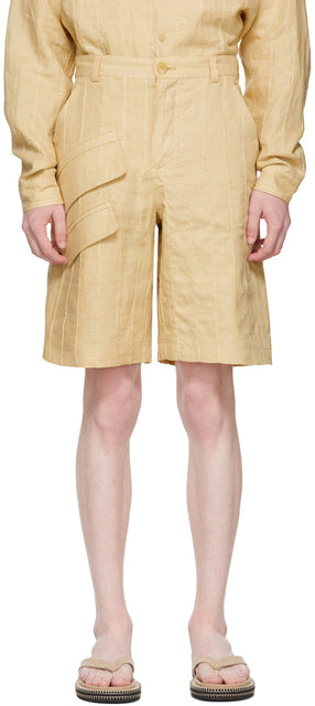 Jacquemus Beige 'Le Short Raphia' Shorts - Short de Jacqueumus Beige 'Le court Raphia' - JacqueMus 베이지 (Le Short Raphia) 반바지