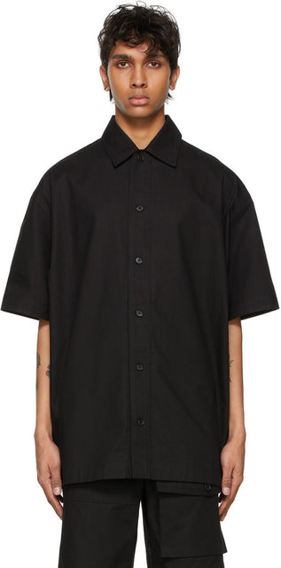 Jacquemus Black 'La Chemise Moisson' Short Sleeve Shirt - Chemise à manches courtes de Jacqueumus Black 'La Chemise Mosson' - Jacquemus Black 'La Chemise Moisson'반소매 셔츠