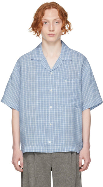 Jacquemus Blue 'La Chemise Jean' Short Sleeve Shirt - Chemise à manches courtes de Jacqueumus Blue 'La Chemise Jean' - JacqueMus Blue 'La Chemise Jean' Short Sleeve Shirt