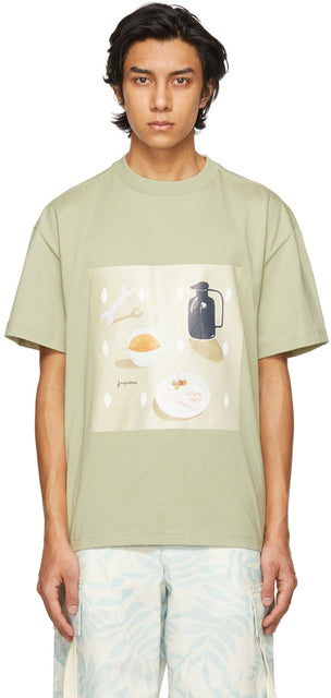 Jacquemus Green 'Le T-Shirt Tableau' T-Shirt - Jacqueumus Green 'Le T-shirt Tableau Tableau' - Jacquemus 그린 '르 T 셔츠 Tableau'티셔츠