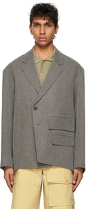 Jacquemus Grey Linen 'La Veste Novi' Blazer - Jacqueumus Grey Linen 'La Veste Novi' Blazer - JacqueMus 회색 린넨 'La Veste Novi'블레이저