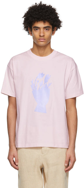 Jacquemus Pink 'Le T-Shirt Bouquet' T-Shirt - Jacqueumus rose 'Le T-shirt Bouquet' T-shirt - JacqueMus 핑크 '르 티셔츠 꽃다발'티셔츠