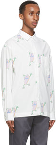 Jacquemus Reversible White Flip Flop Print 'La Chemise Jacques' Shirt