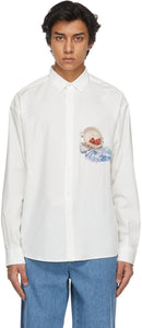 Jacquemus White Cherries 'La Chemise Henri' Shirt - T-shirt Jacqueumus Blanc Cerises 'La Chemise Henri' - Jacquemus 화이트 체리의 La Chemise Henri '셔츠