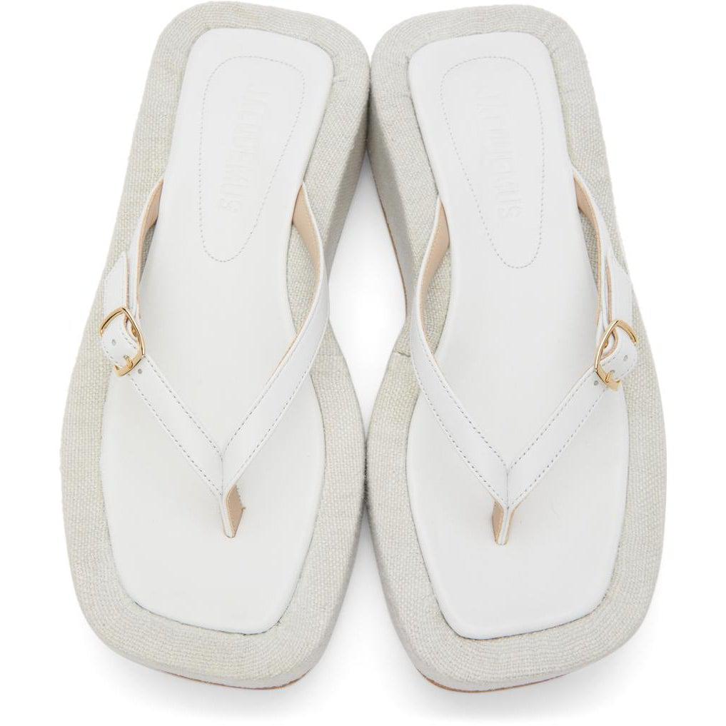 Jacquemus White 'Les Tatanes Lin' Sandals