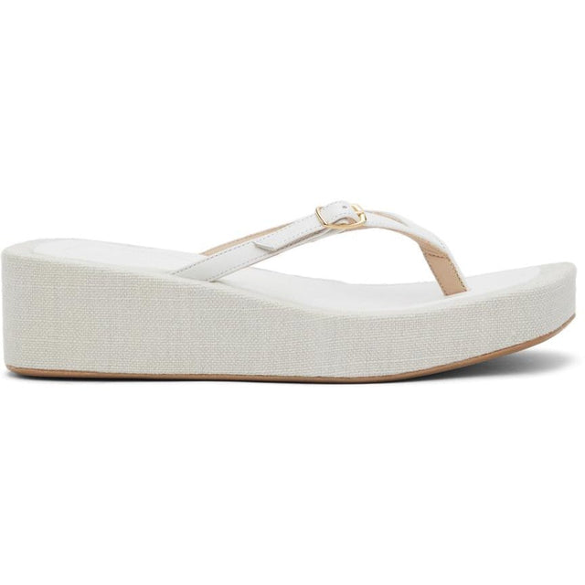 Jacquemus White 'Les Tatanes Lin' Sandals - Sandales Jacqueumus White 'Les Tatanes Lin' - Jacquemus 화이트 '레 타탄스 린'샌들