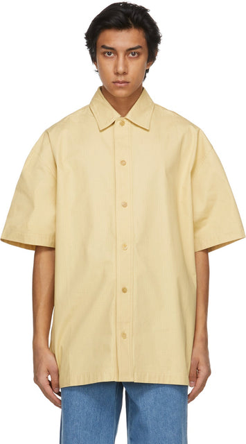 Jacquemus Yellow 'La Chemise Moisson' Short Sleeve Shirt - Chemise à manches courtes de Jacqueume Jaune 'La Chemise Mosson' - JacqueMus 옐로우 '라 화학 Moisson'짧은 소매 셔츠