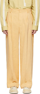 Jacquemus Yellow 'Le Pantalon Novi' Trousers - Jacqueumus Jaune 'Le Pantalon Novi' Pantalon - JacqueMus 노란색 '르 팬티 론 노비'바지