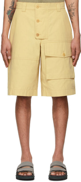 Jacquemus Yellow 'Le Short Laurier' Shorts - Short de Jacqueume Jaune 'Le Short Laurier' - JacqueMus 노란색 '르 짧은 Laurier'반바지