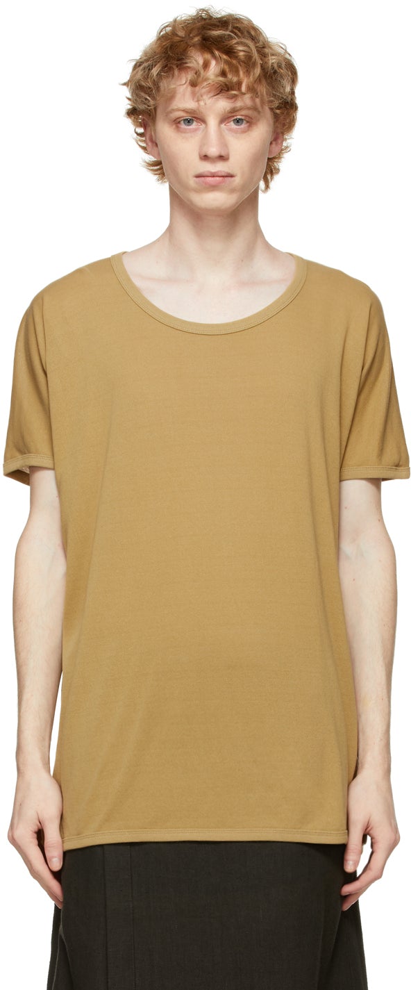 Jan-Jan Van Essche Khaki Regular Fit 66 T-Shirt - Jan-Jan Van Van Essche Khaki Fit 66 T-shirt - Jan-Jan Van Van Essche Khaki 정기적 인 적합 66 티셔츠