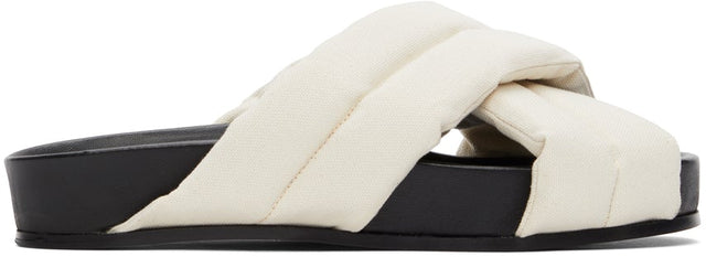 Jil Sander Beige Criss Cross Sandals - Jil Sander Beige Sandales croisées Criss - 길 샌더 베이지 크리스 크로스 샌들