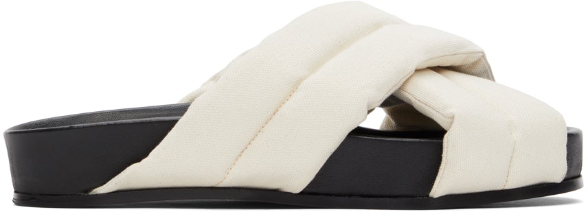 Jil Sander Beige Criss Cross Sandals - Jil Sander Beige Sandales croisées Criss - 길 샌더 베이지 크리스 크로스 샌들