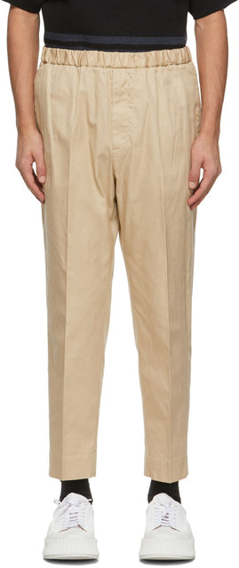 Jil Sander Beige Gabardine Cropped Trousers - Jil Sander Pantalon recadré beige gabardine - 길 샌더 베이지가 비데민은 바지를 자른다