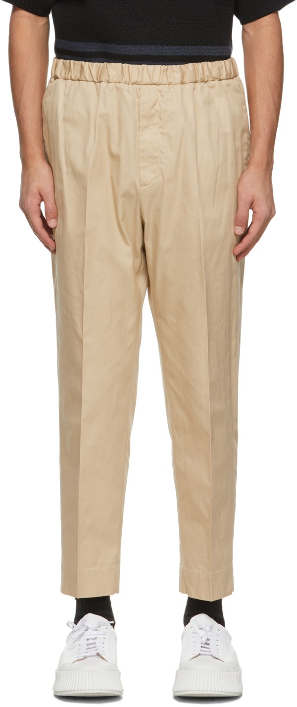 Jil Sander Beige Gabardine Cropped Trousers - Jil Sander Pantalon recadré beige gabardine - 길 샌더 베이지가 비데민은 바지를 자른다