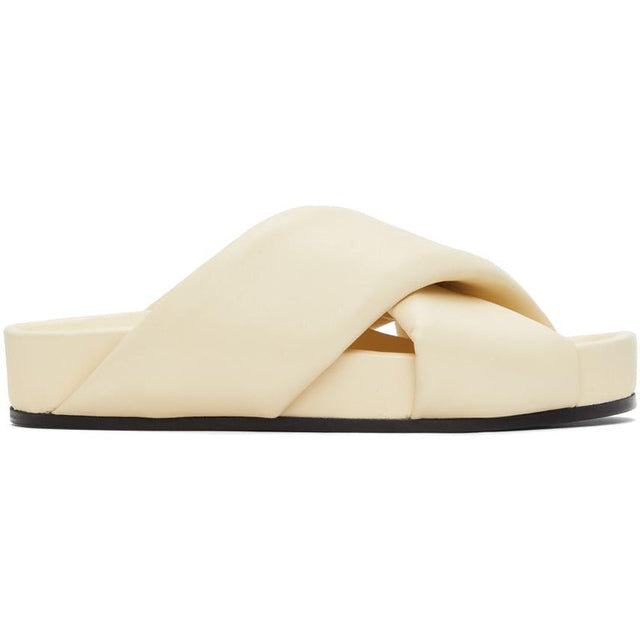 Jil Sander Beige Oversize Wrapped Sandals - Jil Sander Beige Sandales enveloppées surdimensionnées surdimensionnées - 긴 샌더 베이지 대형 샌들과 함께 샌들