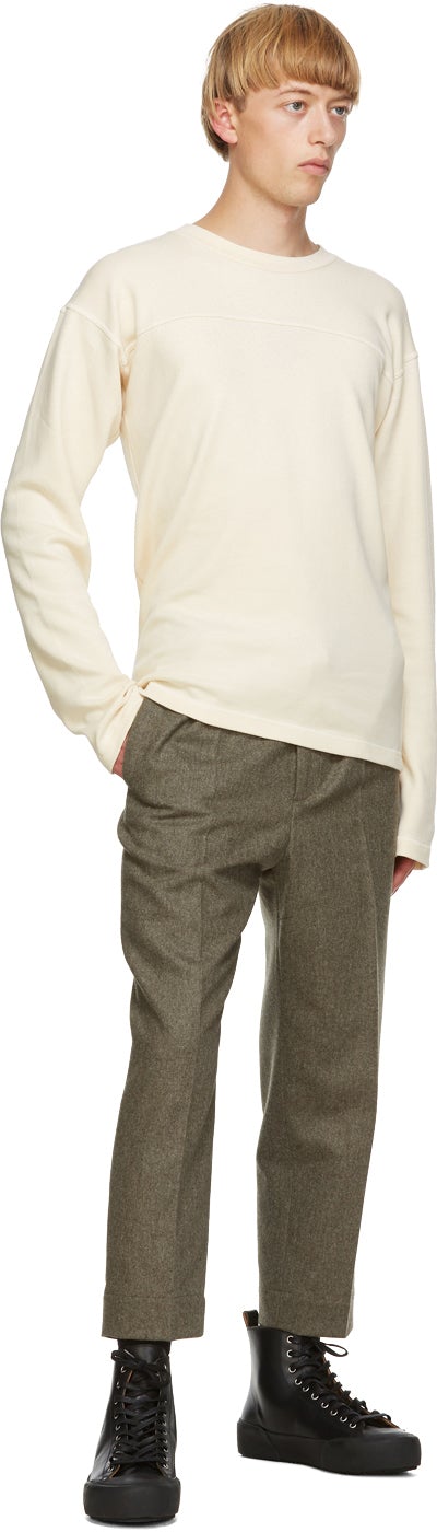 Jil Sander Beige Panelled Long Sleeve T-Shirt