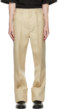 Jil Sander Beige Wool Turn Up Cuff Trousers - Jil Sander Beige Pantalon de bronzage - 길 샌더 베이지 양모 커프 바지를 켭니다