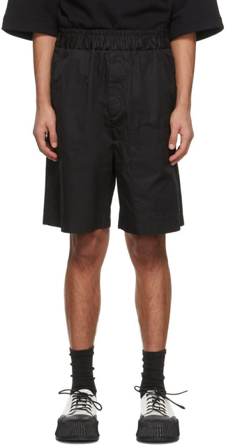 Jil Sander Black Cotton Gabardine Pocket Shorts - Jil Sander Noir Coton Coton Gabardine Short - 길 샌더 블랙 코튼가 비네 주머니 반바지