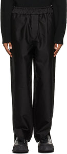 Jil Sander Black Cotton Satin Trousers - Jil Sander Noir Coton Satin Pantalons - 길 샌더 블랙 코튼 새틴 바지