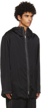 Jil Sander Black Crinkled Satin Hooded Coat