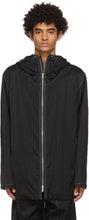 Jil Sander Black Crinkled Satin Hooded Coat - Jil Sander Black Brother Coat à capuche en satin - JIL 샌더 블랙 스틴트 후드 코트를 찌르고 있습니다