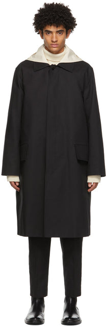 Jil Sander Black Detachable Collar Sport Trench Coat - Jil Sander Noir Collier De Sport Collier Sport - 길 샌더 블랙 탈착식 칼라 스포츠 트렌치 코트