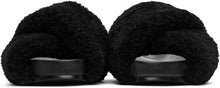 Jil Sander Black Fuzzy Sandals
