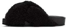 Jil Sander Black Fuzzy Sandals