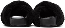 Jil Sander Black Fuzzy Sandals